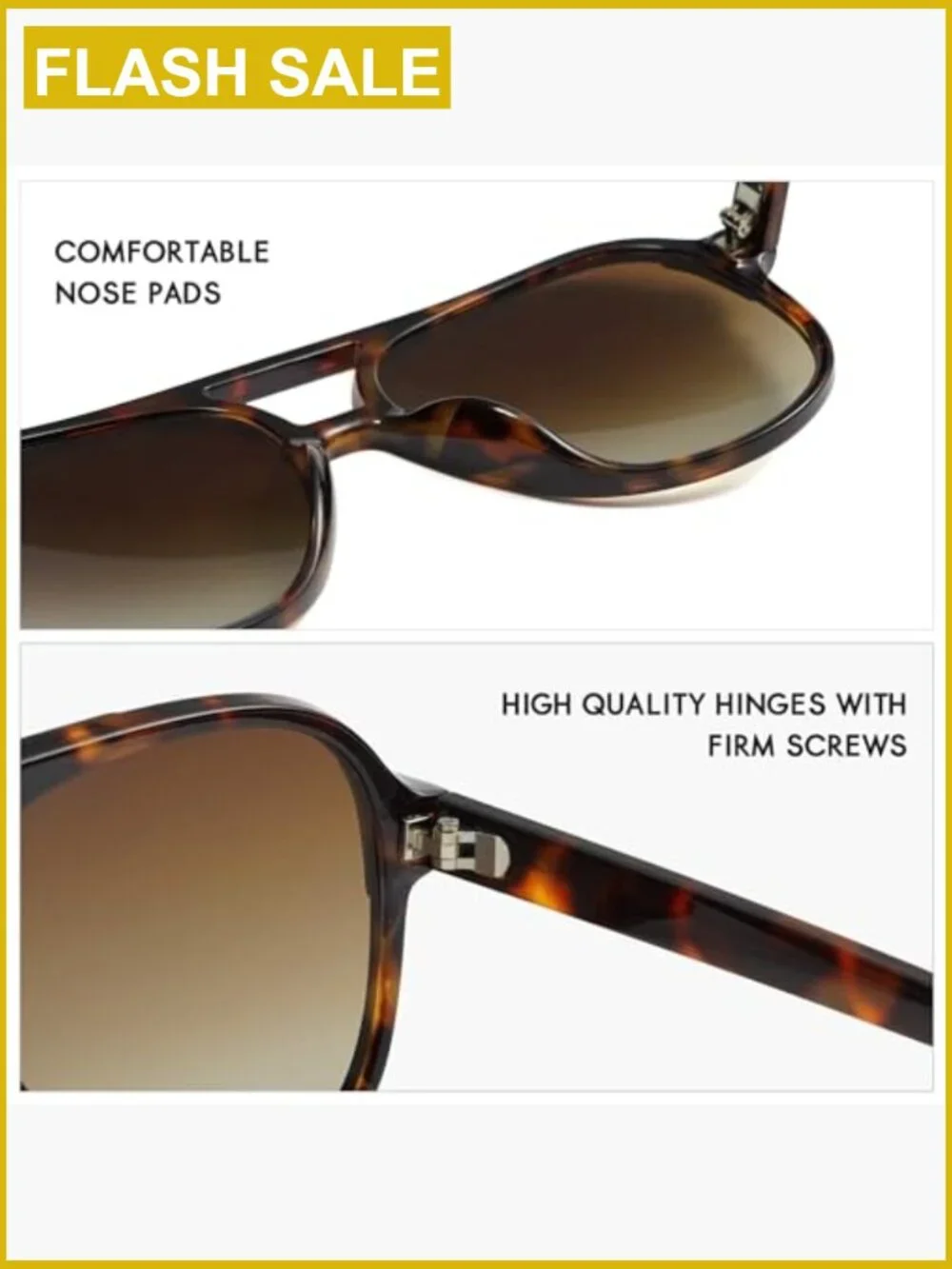 Vintage Oversized Square Aviator Sunglasses 70s Classic Trendy